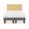 Cama Europea CIC Base Dividida 2 Plazas Excellence Plus + Respaldo Villarrica Mostaza