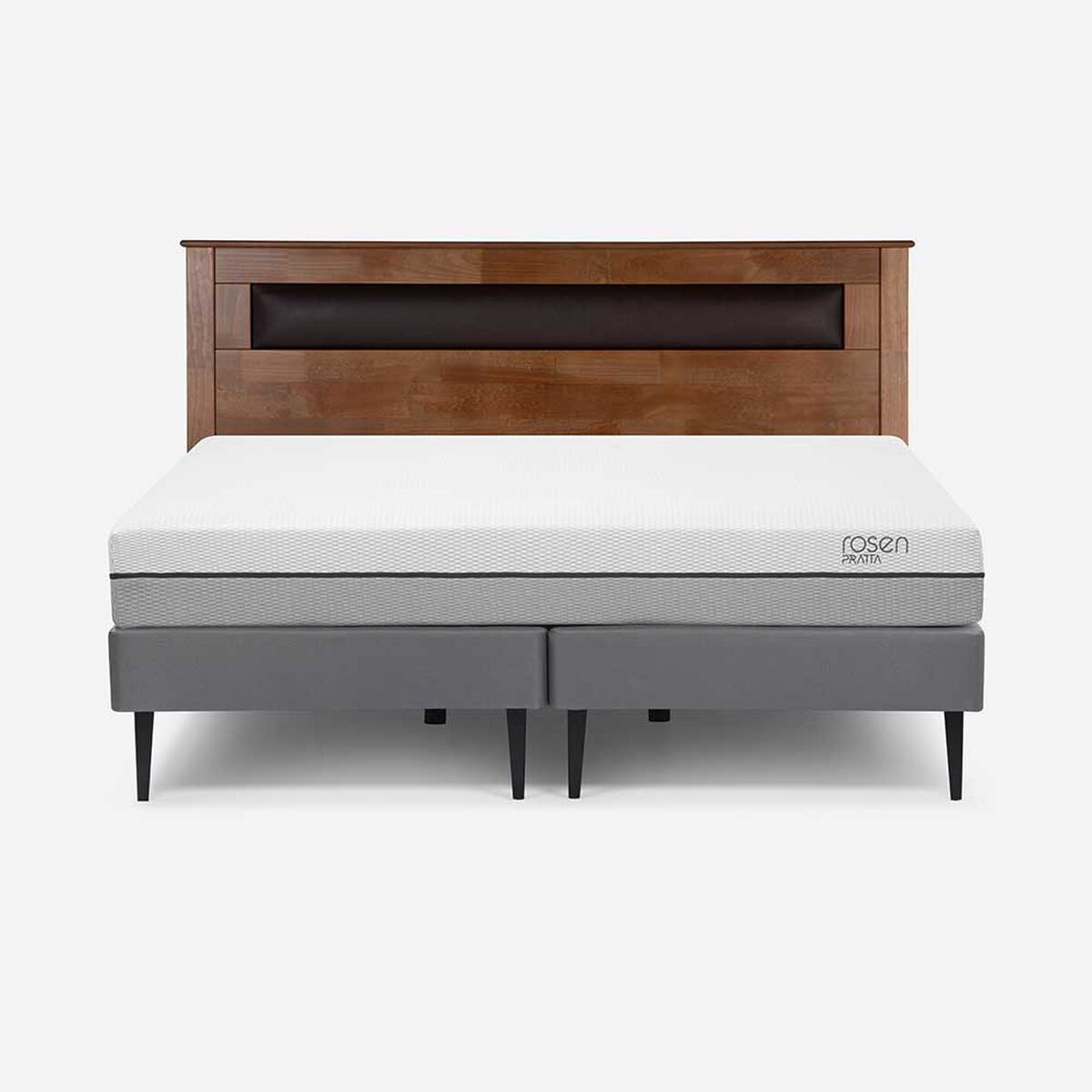 Cama Europea Rosen Base Dividida King Pratta + Respaldo Ferrara