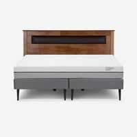 Cama Europea Rosen Base Dividida King Pratta + Respaldo Ferrara