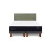 Cama Europea CIC Base Dividida King Premium + Respaldo Villarrica Olivo