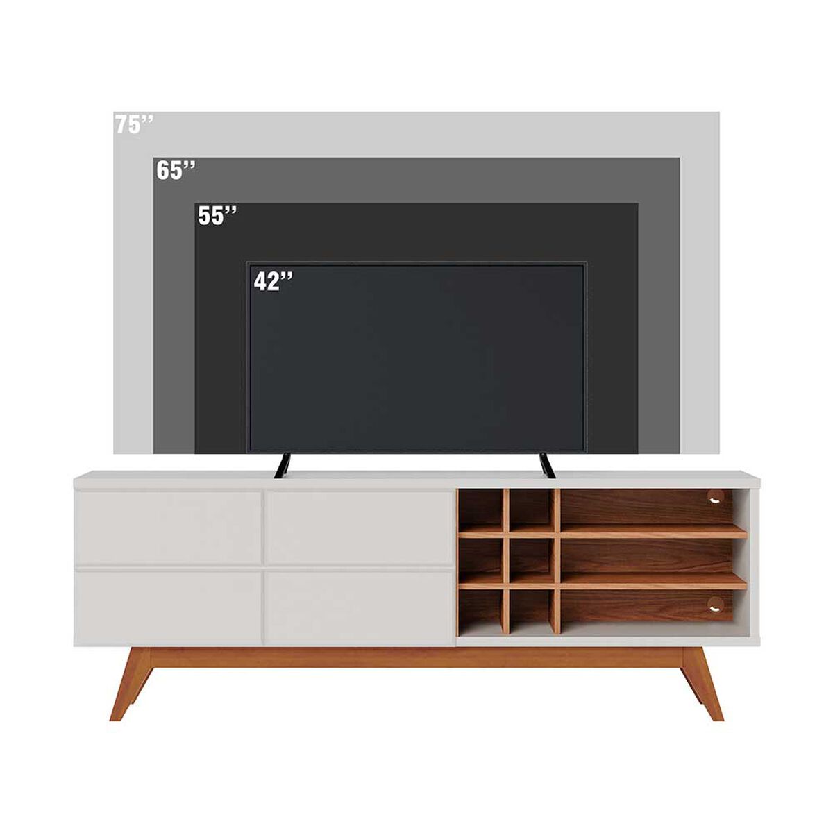 Rack Di Poretti Noronha 75" Blanco