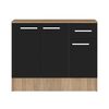 Mueble de Cocina Base Vekkahome Madri 1 Cajón 3 Puertas Negro Café