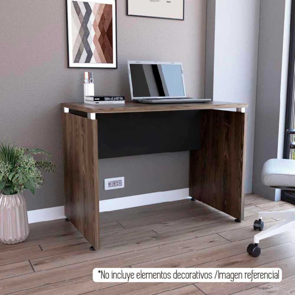 Escritorio Recto TuHome Home Office Negro Soft Coñac
