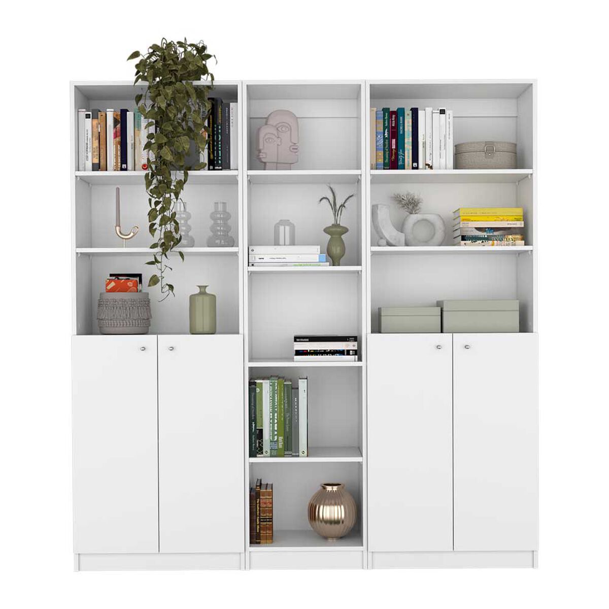 2 Estantes 2 Puertas + Estante 45 cm TuHome Home Blanco