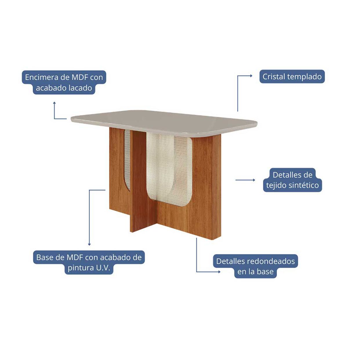 Juego de comedor Decocasa Louis 4 Sillas Off White