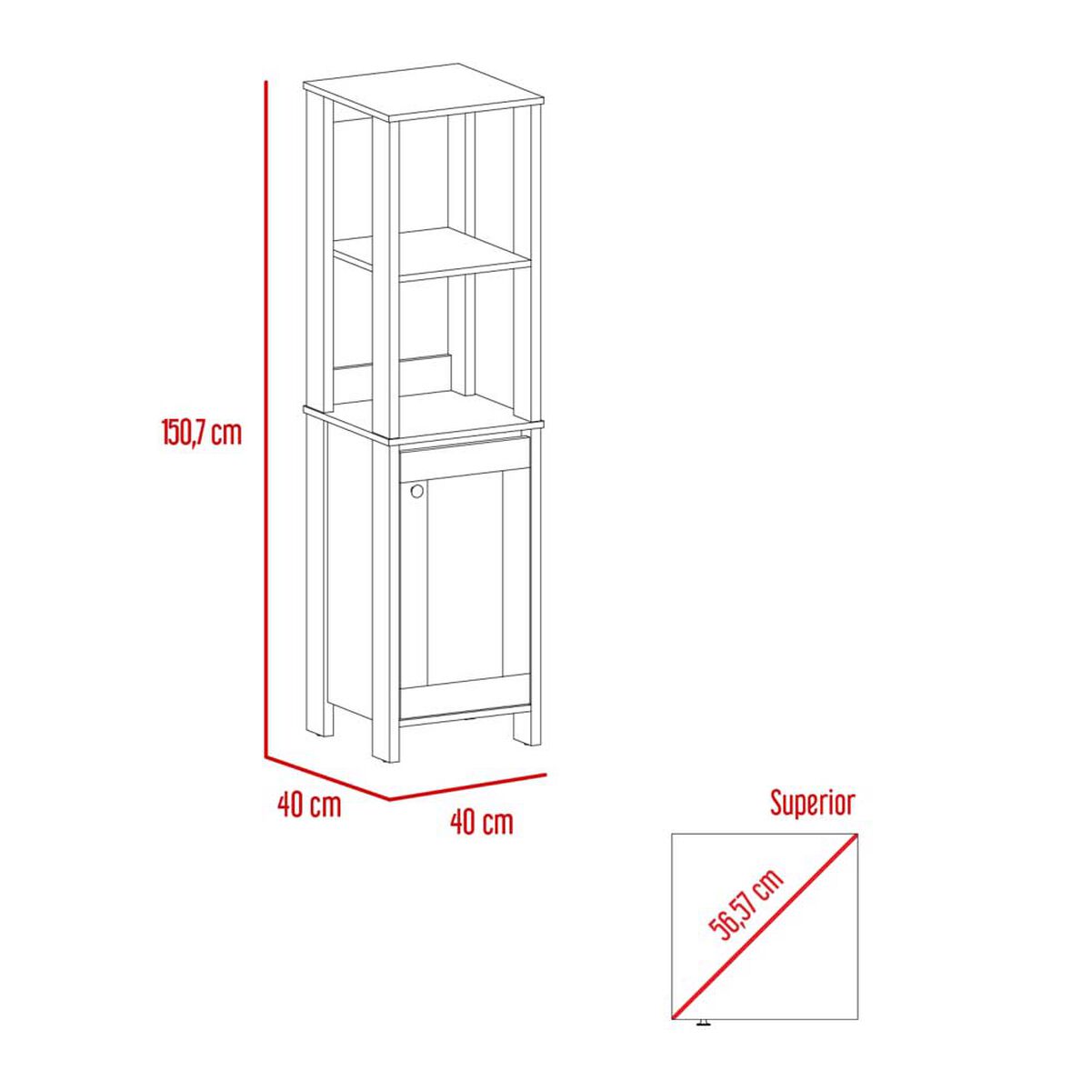 Optimizador de Baño TuHome Bath 1 Puerta Bi Color Blanco Duna