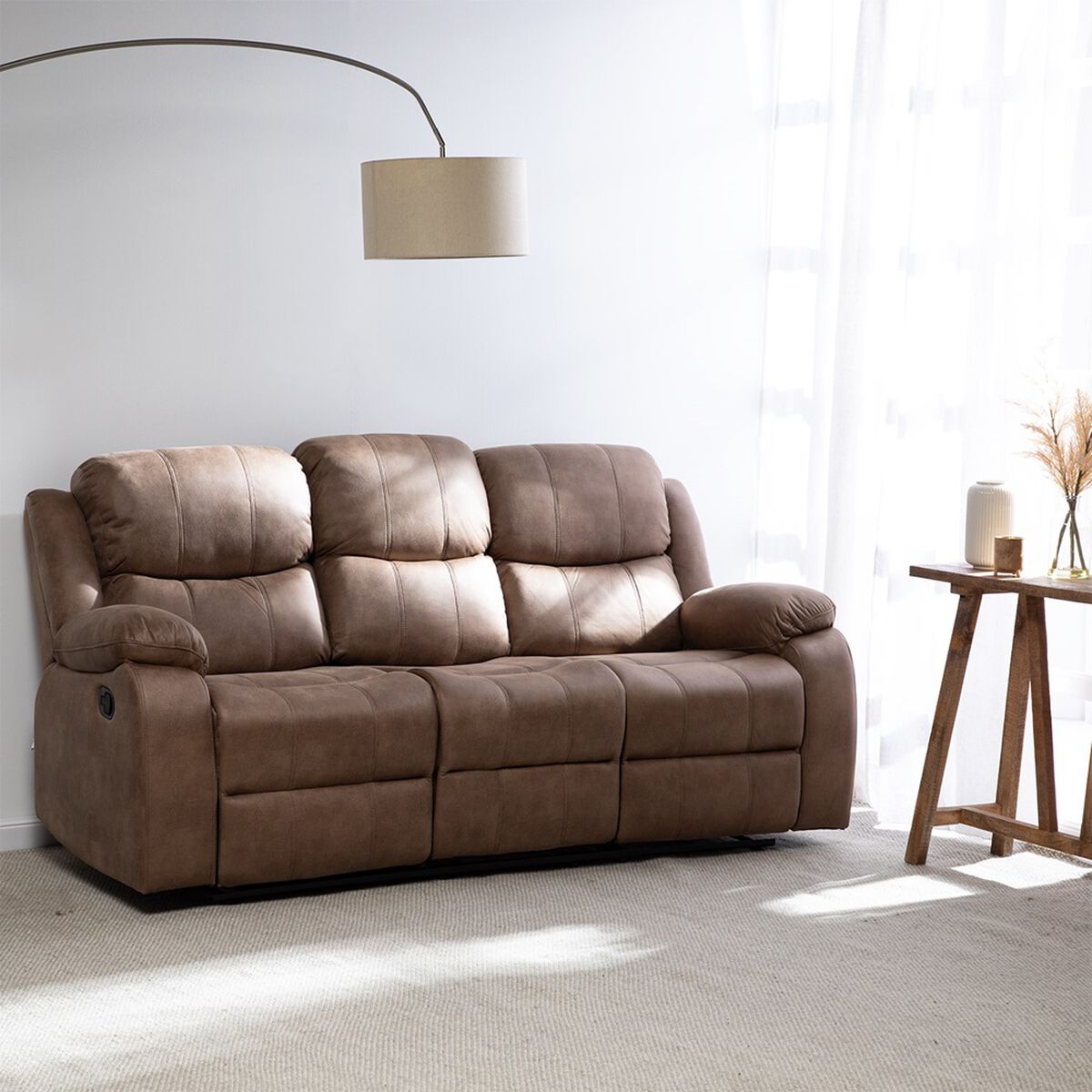 Sofá Reclinable Manual VYS SPA Isabel 3 Cuerpos Beige