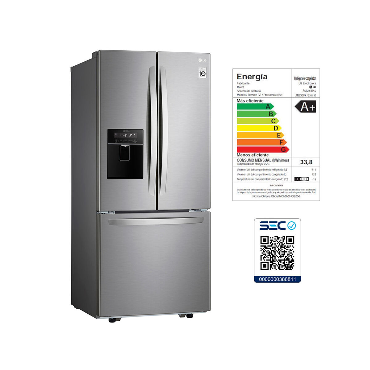 Refrigerador French Door LG LM22SGPK 533 lts.