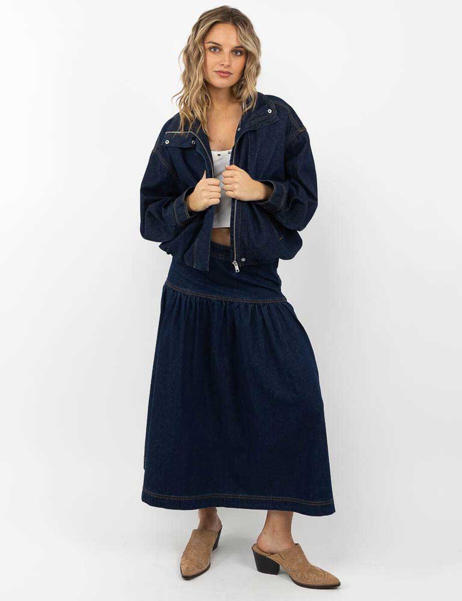 Falda Maxi Denim Mujer Icono