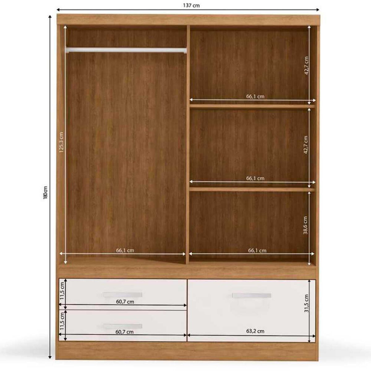 Cl&oacute;set Yardas S582 2 Puertas 3 Cajones