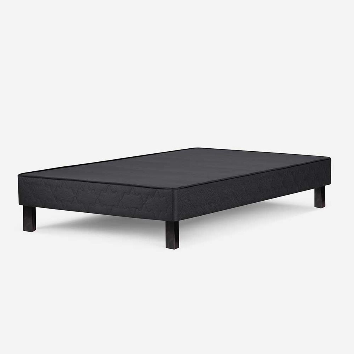 Cama Europea Rosen 1 Plaza Wave + Respaldo + Velador Tabor Grafito