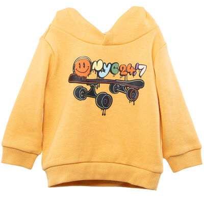 Imagen 1 del producto Polerón con Gorro de Algodón Chess Baby Grafito, Indigo, Mostaza