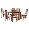 Juego de Comedor Latam Home Pamplona Girona 6 Sillas Cuero Caf&eacute; Moro