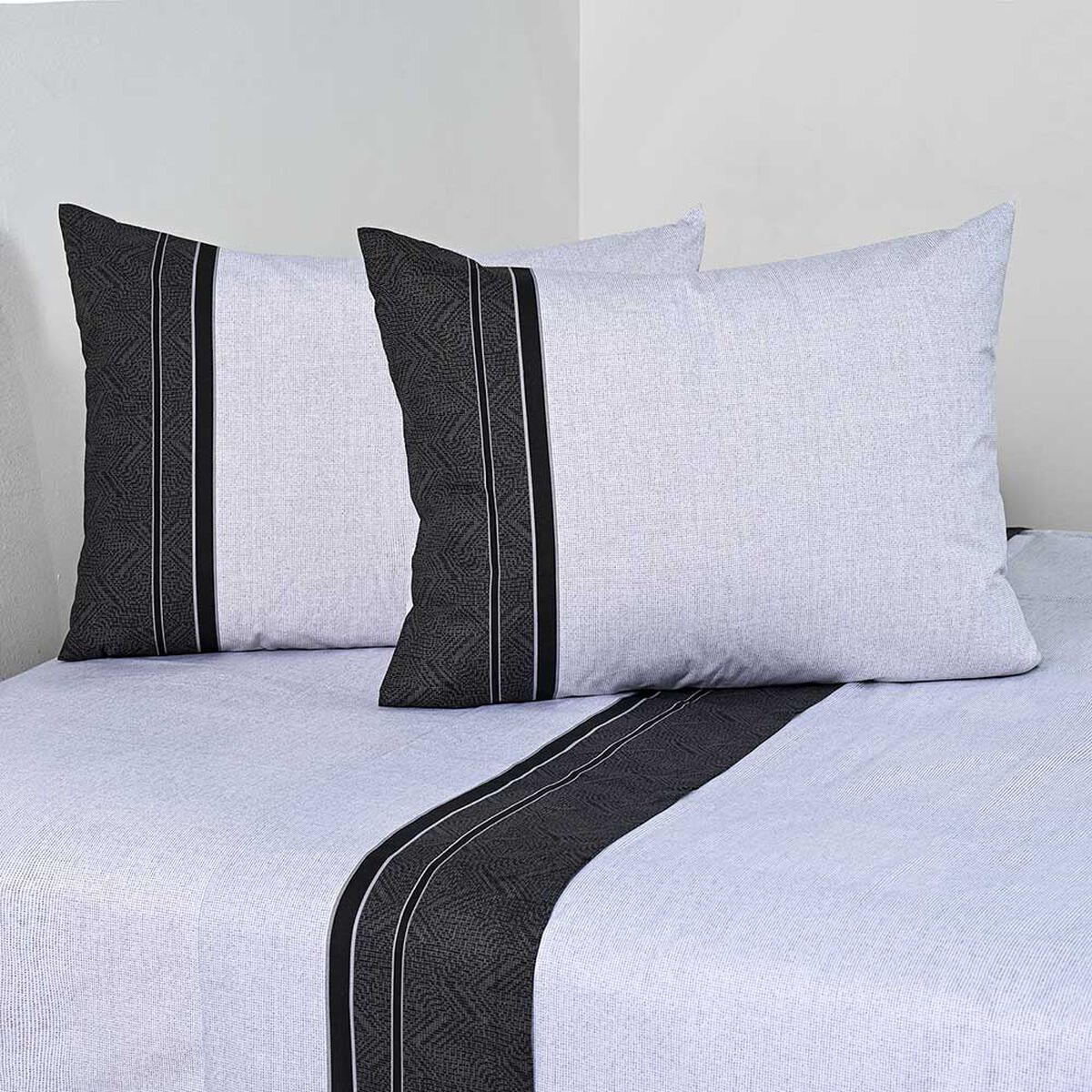 Juego de S&aacute;banas American Family 2 Plazas 144 Hilos Zircon Negro