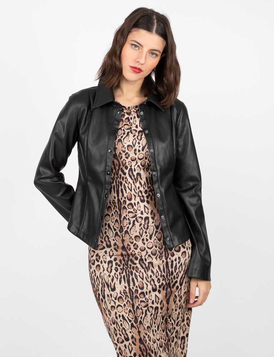 Vestido Maxi Animal Print Manga Corta Mujer Fiorucci