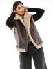 Chaqueta Aviadora Ecocuero Sin Mangas Mujer Icono