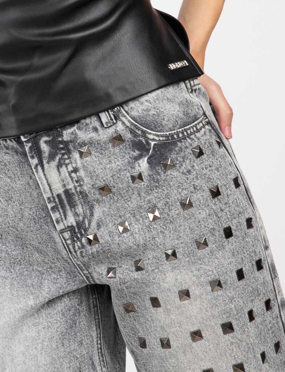 Jeans Indigo Apliques Mujer Fiorucci