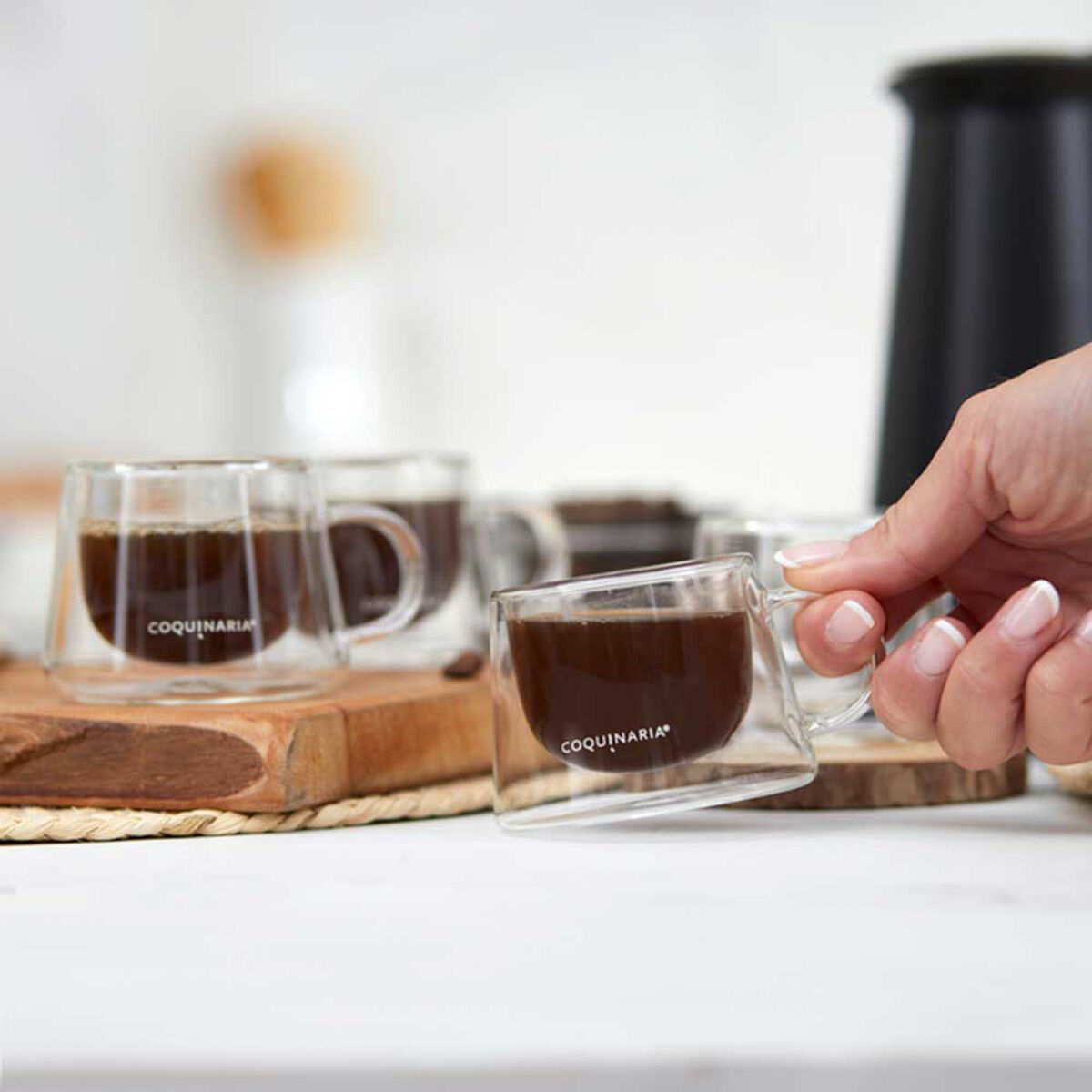 Set 4 Tazas Expresso Vidrio Coquinaria