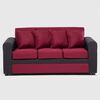 Juego de Living Almore Paris Sofá 3 Cuepos + Dos Pouf 1 Cuerpo Negro Rojo