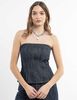 Blusa Strapless Denim Mujer Icono