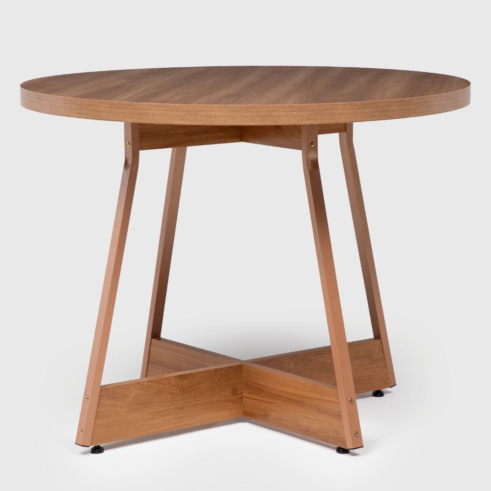 Mesa de Comedor Redonda Roca Capitolio 100cm Canela
