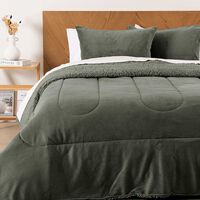 Plumón Mashini Coral Sherpa 2 Plazas Verde