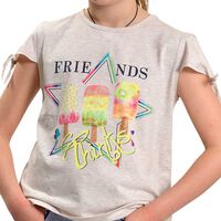 Polera de Algodón Niña Exception Beige