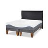 Cama Europea CIC Base Dividida 2 Plazas Alaska + Respaldo Miro Negro