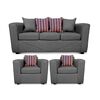Juego de Living Elegant Detail Santa Fe  Sof&aacute; 3 Cuerpos + Dos Sillones 1 Cuerpo Gris