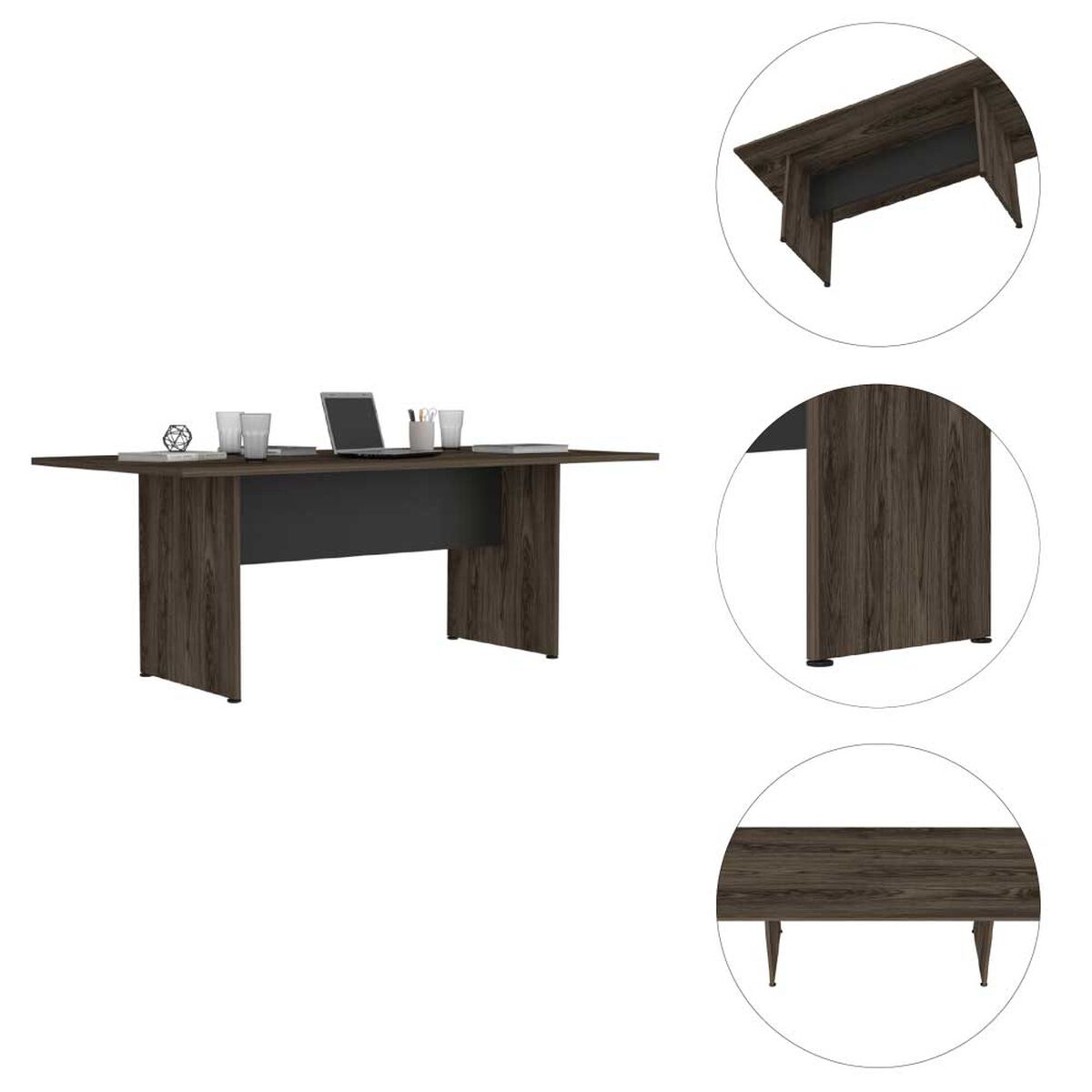 Escritorio TuHome Home Office Negro Soft Coñac