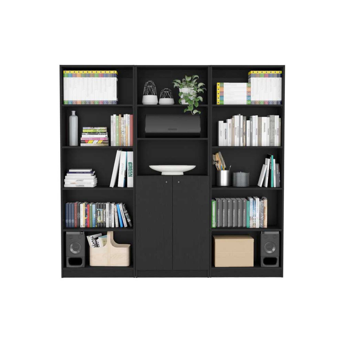 2 Estantes 5 Repisas + Estante 2 Puertas TuHome Home Wengue