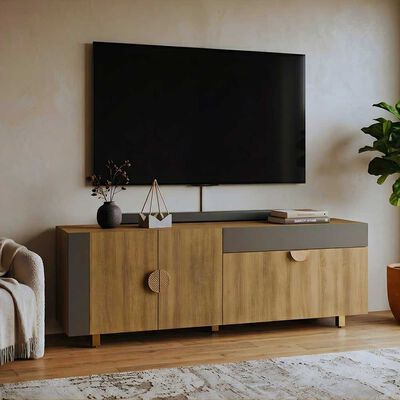 Rack TV Onessta Media Luna  Hasta 75" Miel Grafito