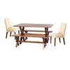 Juego de Comedor Latam Home Sevilla Cadiz 2 Sillas + 2 Bancas PU Beige