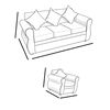 Juego de Living Almore Francia Sof&aacute; 3 Cuerpos + Dos Sillones 1 Cuerpo Caf&eacute;