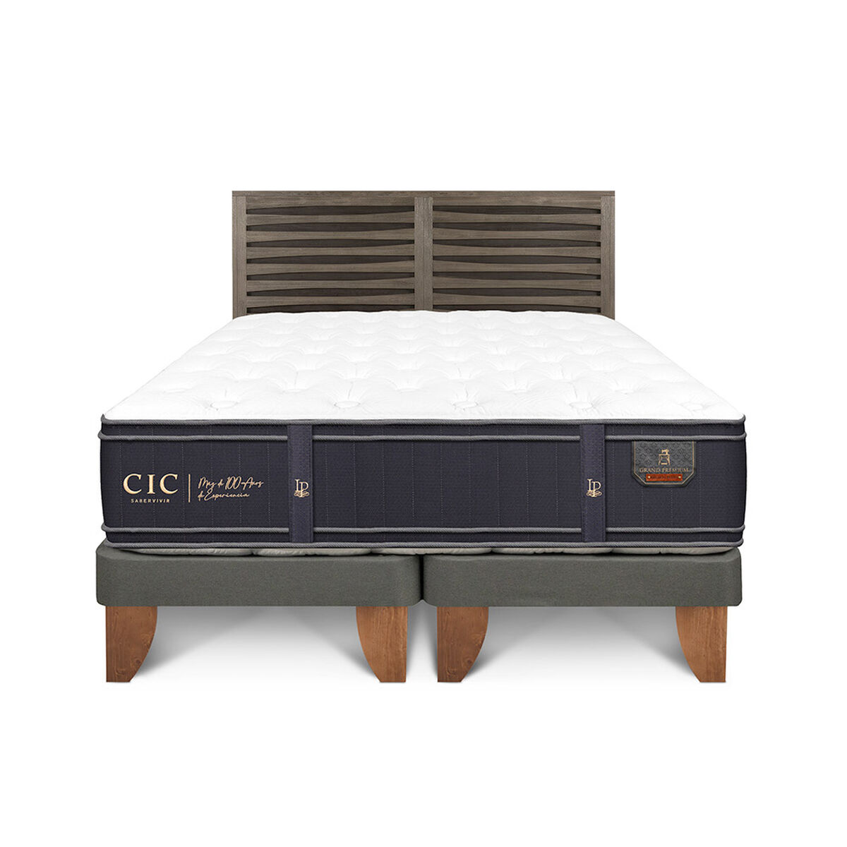 Cama Europea CIC 2 Plazas Grand Premium + 1 Respaldo Rhone