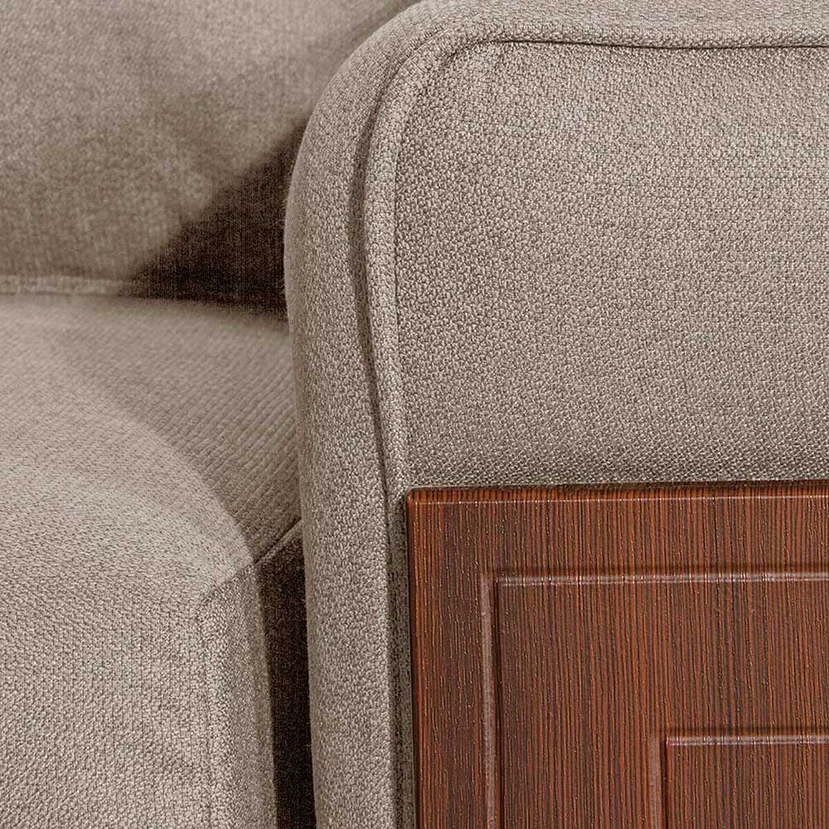 Sofá Seccional Ruzam Mobel Creta 5 Cuerpos Lino Beige