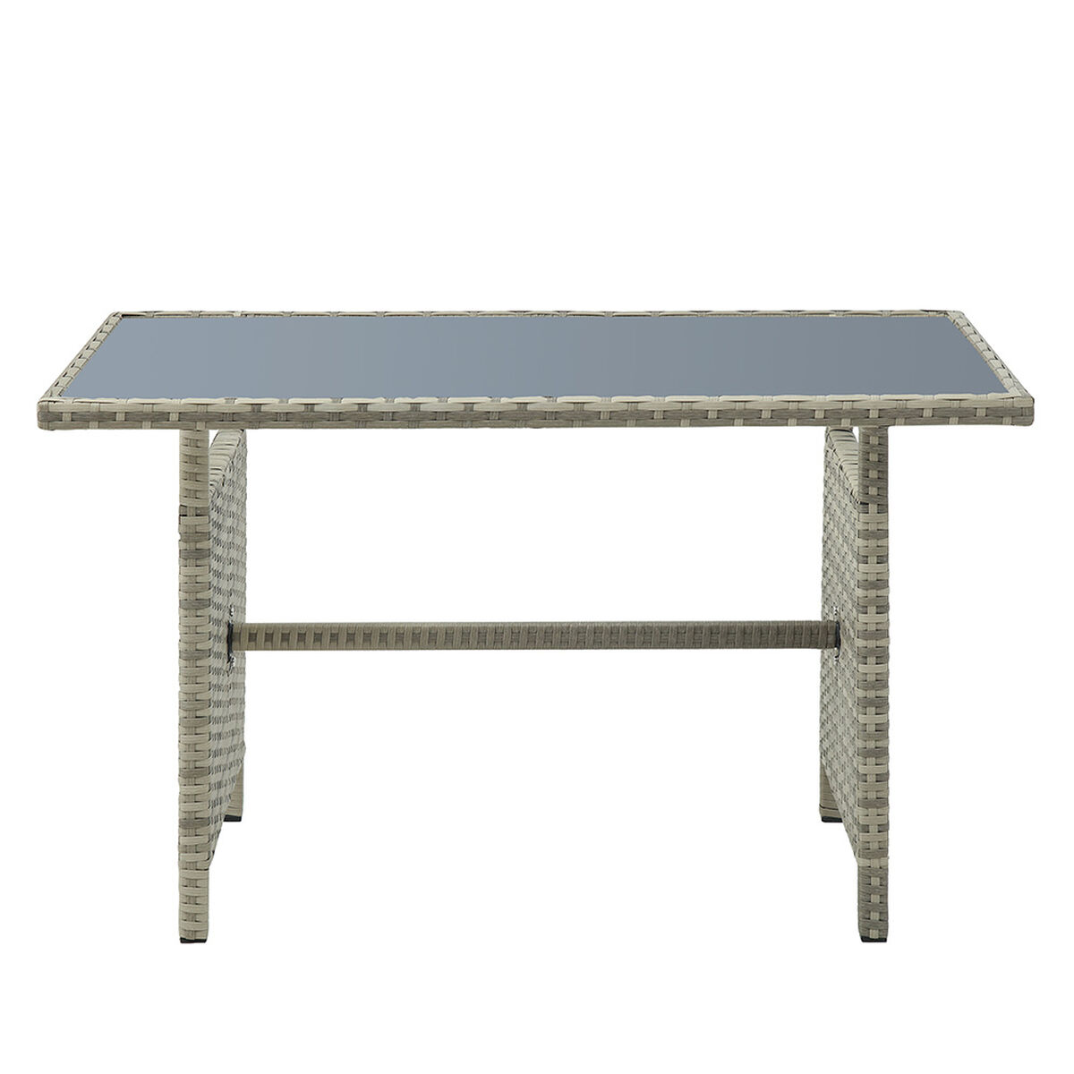 Juego de Terraza Vekkahome Hades Sofá Seccional 6 Cuerpos + Dos Pouf Beige
