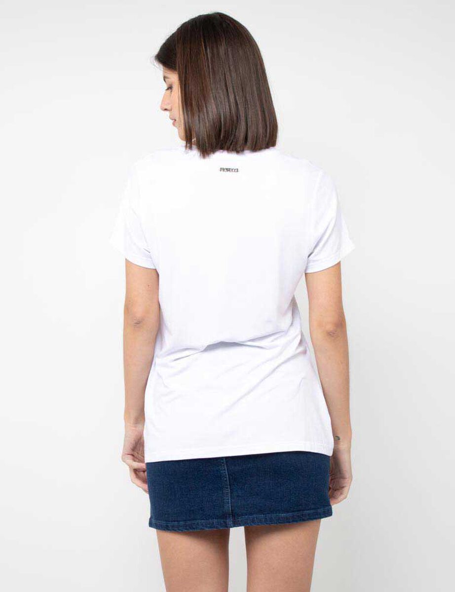 Polera Con Estampado Manga Corta Mujer Fiorucci