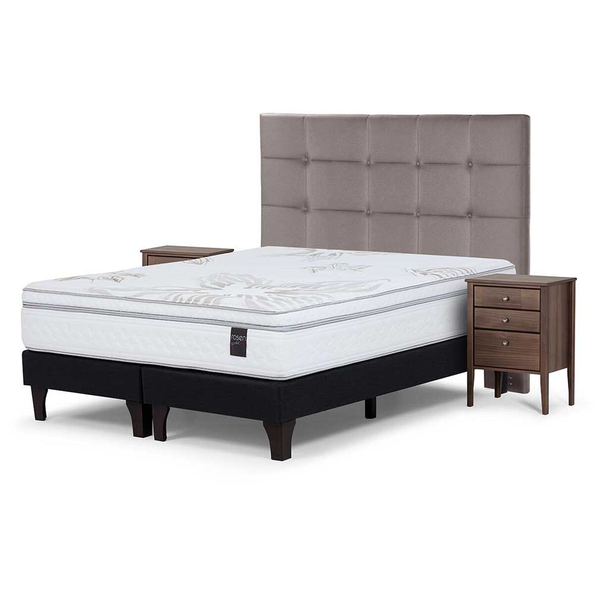Cama Europea 2 Plazas Div Art 4 + Set Maderas Issey