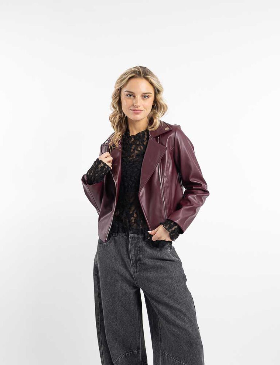 Chaqueta Biker Ecocuero Mujer Icono