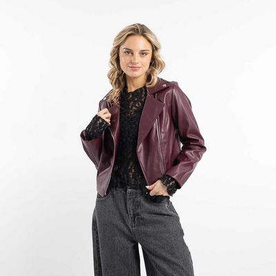 Chaqueta Biker Ecocuero Mujer Icono