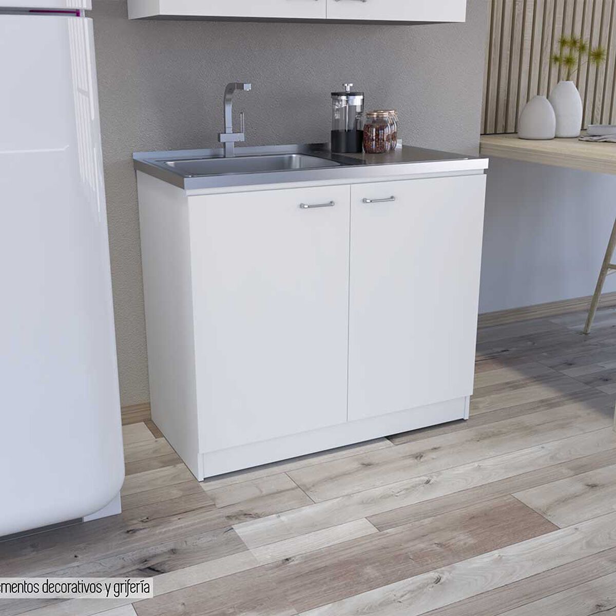 Mueble de Cocina Inferior TuHome Napoles 2 Puertas Blanco