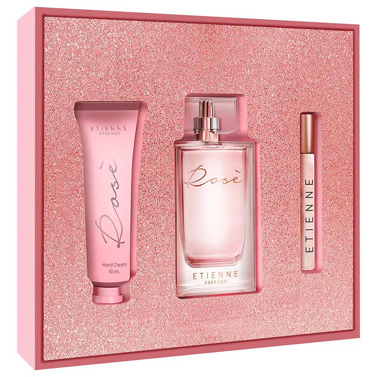 Set Perfume Etienne Mujer Rose 100ml + Perfume 10ml + Hand Cream 50ml