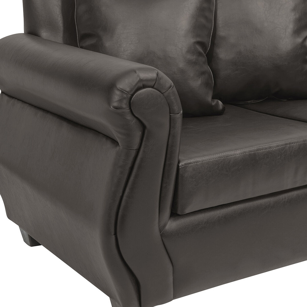 Juego de Living Innovamuebles Azucena Sofá 3 Cuerpos + Dos Sillones 1 Cuerpo Café Oscuro 
