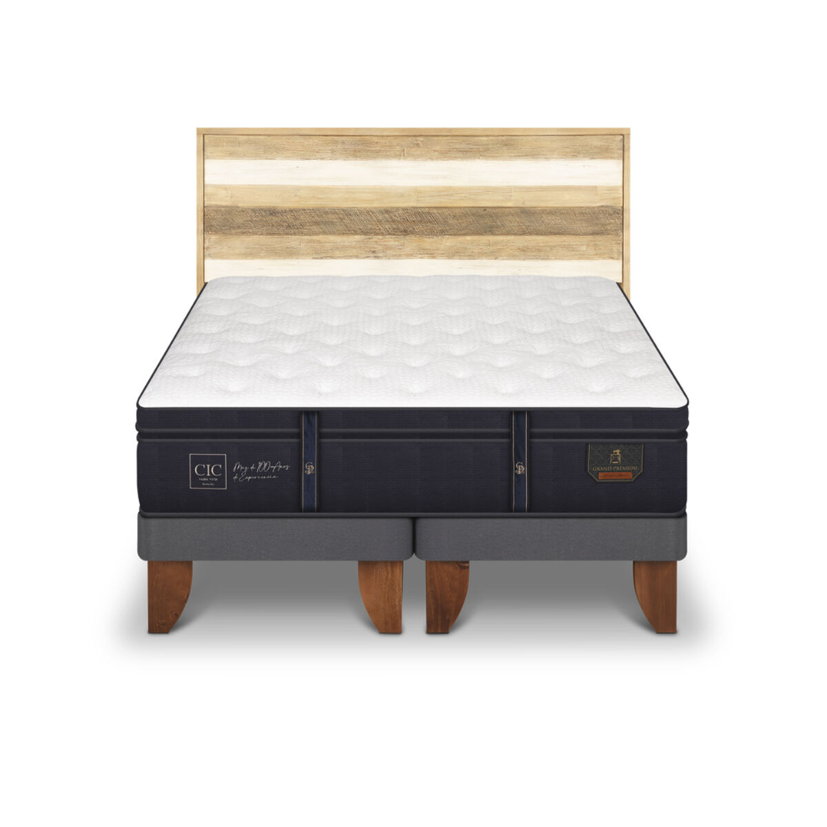 Cama Europea CIC King Grand Premium + 1 Respaldo Loira