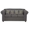 Juego de Living Essenza New Amparo Tela Catania Sofá 3 Cuerpos + Dos Sillones 1 Cuerpo Gris
