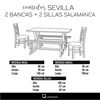 Juego de Comedor Latam Home Sevilla Salamanca 2 Sillas + 2 Bancas PU Negro