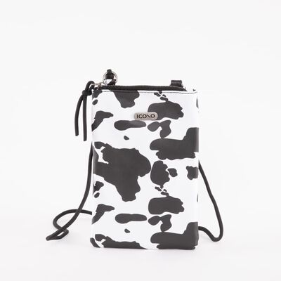Cartera Porta Celular Vaquera Negra Eco Cuero Mujer Icono