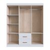 Closet Almore Mexico 6 Puertas 2 Cajones Nogueira y Off White