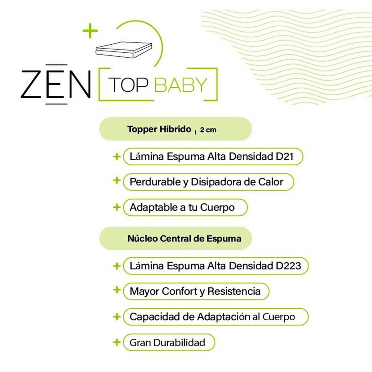 Colch&oacute;n de Cuna Latam Home Zen Top Baby Hybrid 70 x 100 cm